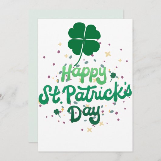 Cartes Pour Fêtes Annuelles Joyeux St. patrick's day Lucky Shamrock Simple (Devant / Derrière)