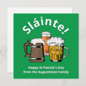 Cartes Pour Fêtes Annuelles JOYEUX ST PATRICK'S DAY Sláinte ! Bières (Devant / Derrière)