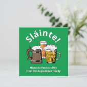 Cartes Pour Fêtes Annuelles JOYEUX ST PATRICK'S DAY Sláinte ! Bières (Debout devant)