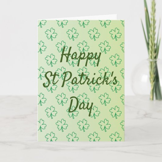 Cartes Pour Fêtes Annuelles Joyeux St Patrick's jour quatre shamrock vert trèf (Devant)