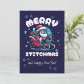 Cartes Pour Fêtes Annuelles Joyeux Stitchmas Père Noël Tricot amoureux (Debout devant)