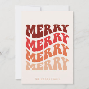 Cartes Pour Fêtes Annuelles Joyeux Super Wavy Red Typographie Noël