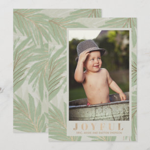 Cartes Pour Fêtes Annuelles Joyeux sur les Feuilles verts Photo de Noël