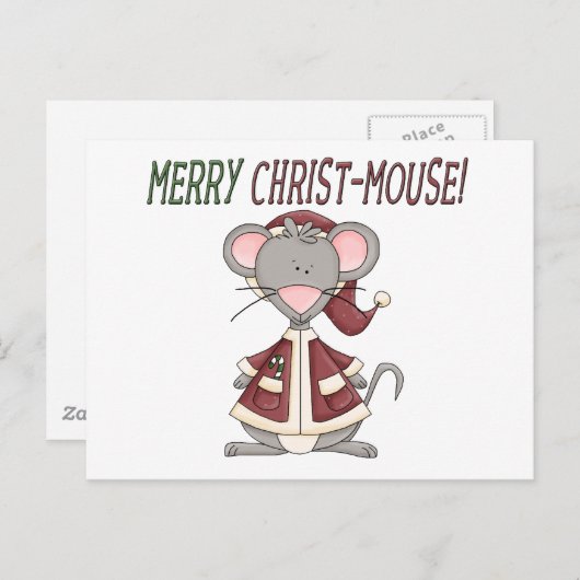 Cartes Pour Fêtes Annuelles Joyeux T-shirts et cadeaux Christ-Mouse (Devant / Derrière)