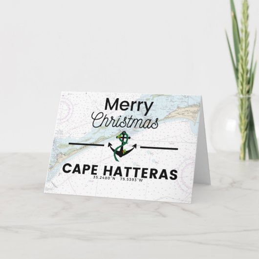 Cartes Pour Fêtes Annuelles Joyeux tableau de Noël - Cape Hatteras (Devant)