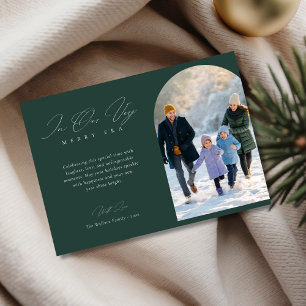 Cartes Pour Fêtes Annuelles Joyeux temps branché Arc de famille d'hiver photo