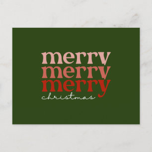 Cartes Pour Fêtes Annuelles Joyeux texte de Noël Salutation rouge et vert