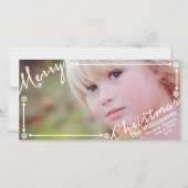 Cartes Pour Fêtes Annuelles Joyeux texte de Noël superposer Snowflakes & 1 pho (Devant)