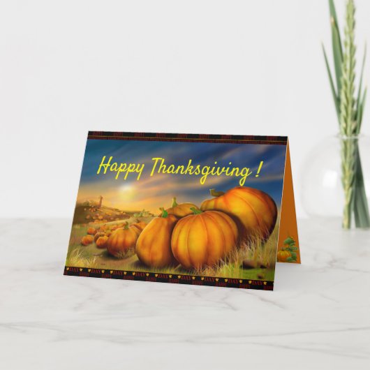 Cartes Pour Fêtes Annuelles Joyeux Thanksgiving (Devant)