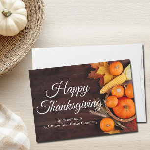 Cartes Pour Fêtes Annuelles Joyeux Thanksgiving Citrouilles d'affaires Personn
