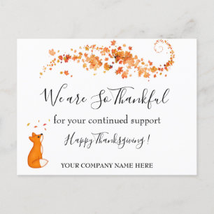 Cartes Pour Fêtes Annuelles Joyeux Thanksgiving d'entreprise