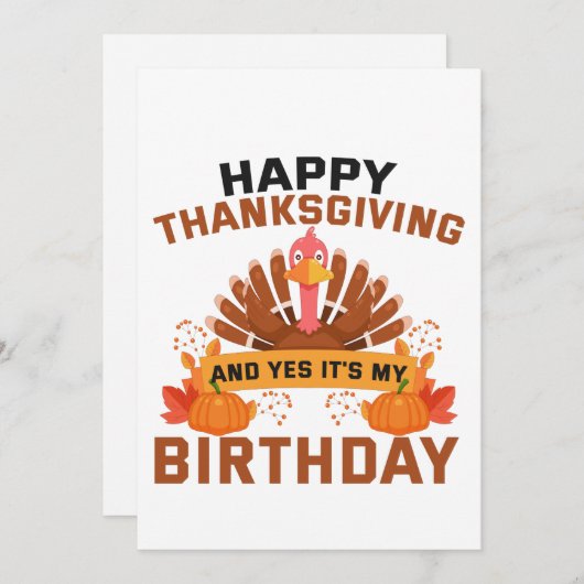 Cartes Pour Fêtes Annuelles Joyeux Thanksgiving Et Oui C'est Mon Cadeau D'Anni (Devant / Derrière)