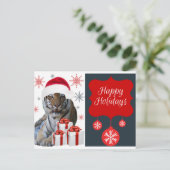 Cartes Pour Fêtes Annuelles Joyeux tigre de vacances (Debout devant)