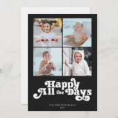 Cartes Pour Fêtes Annuelles Joyeux tous les jours Quatre Photo (Devant / Derrière)