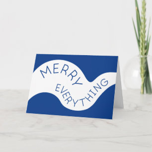 Cartes Pour Fêtes Annuelles Joyeux tout bleu typographie courbe