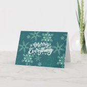Cartes Pour Fêtes Annuelles Joyeux tout Calligraphie Green Snowflake (Devant)
