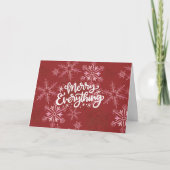 Cartes Pour Fêtes Annuelles Joyeux tout Calligraphie Rouge Flocon de neige (Devant)