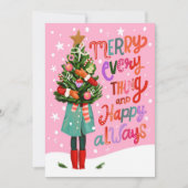 Cartes Pour Fêtes Annuelles Joyeux tout et heureux toujours Noël mignon (Devant)