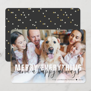 Cartes Pour Fêtes Annuelles Joyeux Tout Famille Or Foil Noël
