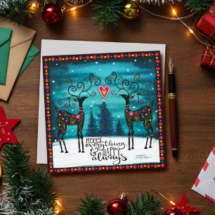 Cartes Pour Fêtes Annuelles Joyeux Tout Festif Renne Inspirivité