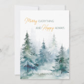 Cartes Pour Fêtes Annuelles Joyeux Tout Heureux Toujours Arbres d'Hiver Plat (Devant)