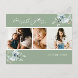 Cartes Pour Fêtes Annuelles Joyeux tout hiver Botanique Photo Collage