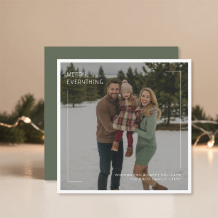 Cartes Pour Fêtes Annuelles Joyeux Tout Moderne Snowy Famille Sage Vert Ho