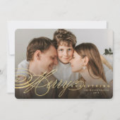 Cartes Pour Fêtes Annuelles Joyeux tout or Parties scintillant Script Classic (Devant)