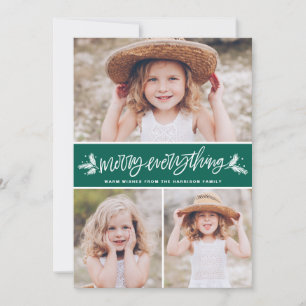 Cartes Pour Fêtes Annuelles Joyeux tout Pine Branches Green Photo Collage