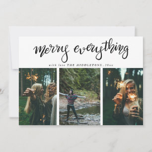 Cartes Pour Fêtes Annuelles Joyeux tout   Script Trois vacances photo