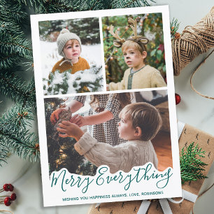 Cartes Pour Fêtes Annuelles Joyeux tout Simple Green Family Photo