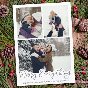 Cartes Pour Fêtes Annuelles Joyeux tout Simple Gris Photo Famille