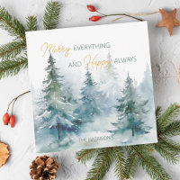 Joyeux Tout Toujours Heureux Arbres d'Hiver Plat