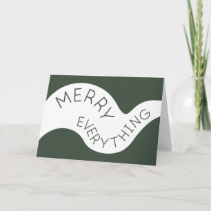 Cartes Pour Fêtes Annuelles Joyeux Tout Vert foncé Typographie courbe