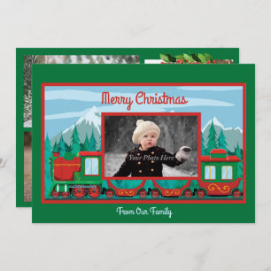 Cartes Pour Fêtes Annuelles Joyeux train de Noël
