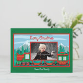 Cartes Pour Fêtes Annuelles Joyeux train de Noël (Debout devant)