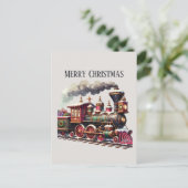 Cartes Pour Fêtes Annuelles Joyeux train de Noël ajouter un message (Debout devant)