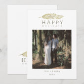 CARTES POUR FÊTES ANNUELLES JOYEUX VACANCES BRANCHE HIVER (Devant / Derrière)