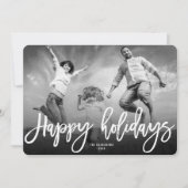 Cartes Pour Fêtes Annuelles Joyeux Vacances Brosse tendance Script Photo moder (Devant)