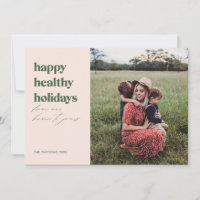 Joyeux Vacances en santé Photo Blush et vert