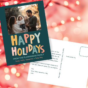 CARTES POUR FÊTES ANNUELLES JOYEUX VACANCES FAMILIALES FAMILIALES FAMILIALES