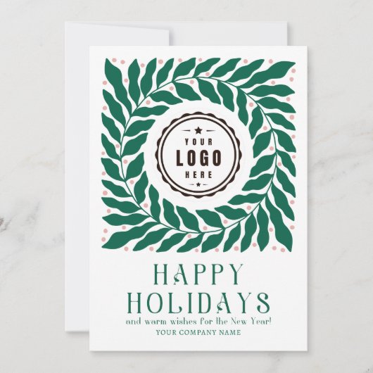 Cartes Pour Fêtes Annuelles Joyeux Vacances Logo Script moderne Photo d'entrep (Devant)