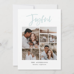 Cartes Pour Fêtes Annuelles Joyeux vacances multi photo bleu de Noël