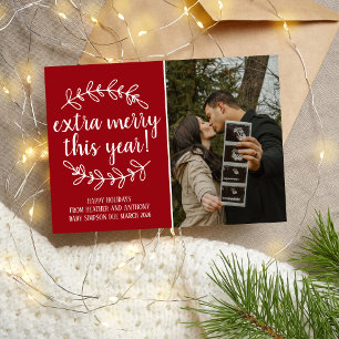 Cartes Pour Fêtes Annuelles Joyeux vacances Noël Grossesse Photo