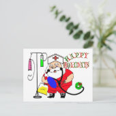 CARTES POUR FÊTES ANNUELLES JOYEUX VACANCES PÈRE NOËL NURSE (Debout devant)