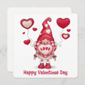 Cartes Pour Fêtes Annuelles Joyeux Valentin Gnome (Devant / Derrière)