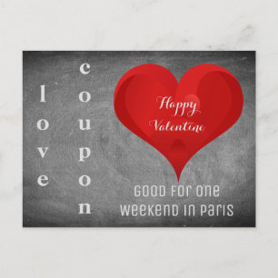 Cartes Pour Fêtes Annuelles Joyeux Valentine Heart Chalkboard Paris Coupon