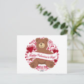 Cartes Pour Fêtes Annuelles Joyeux Valentine ! Teddy bear (Debout devant)
