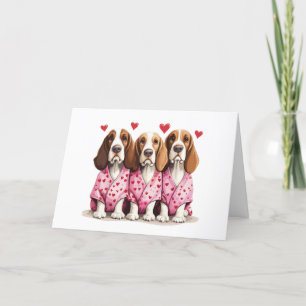Cartes Pour Fêtes Annuelles Joyeux Valentines Day Basset Hound Dogs