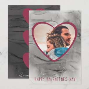 Cartes Pour Fêtes Annuelles Joyeux Valentines Day Black & Red Hearts Holiday C